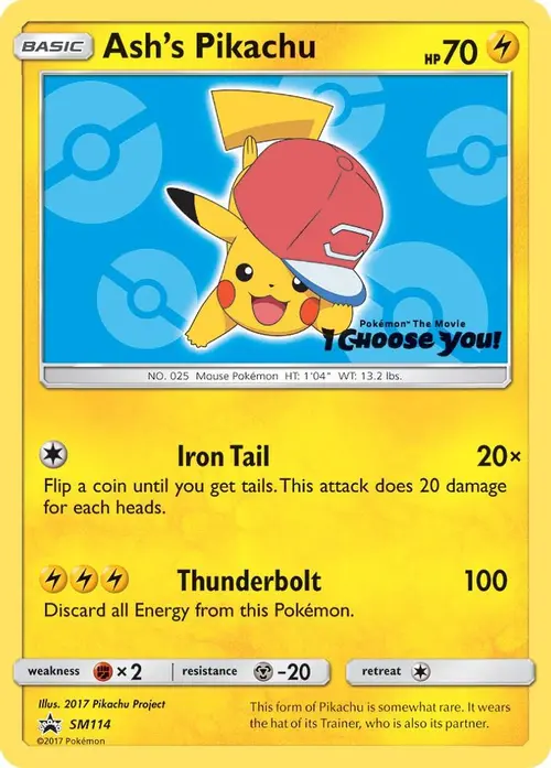 Ash's Pikachu - SM114 card art