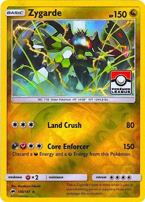 Zygarde - 100/147 (Pokemon League) card art
