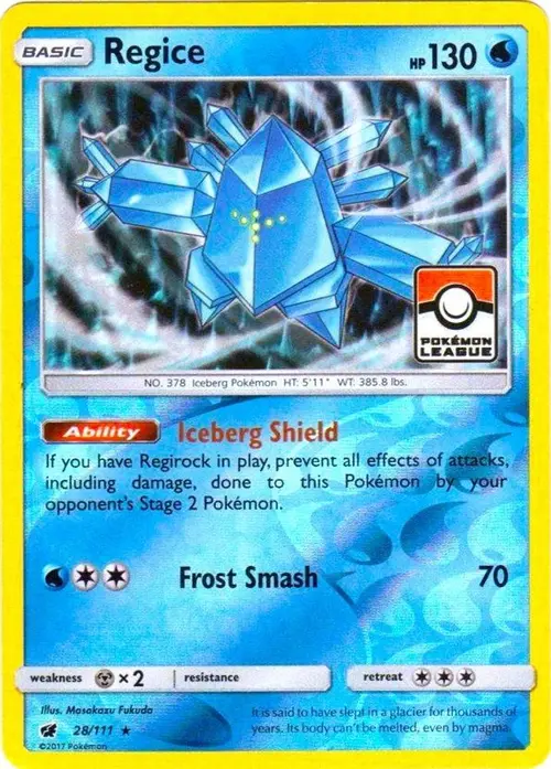 Regice - 28/111 (Pokemon League) card art