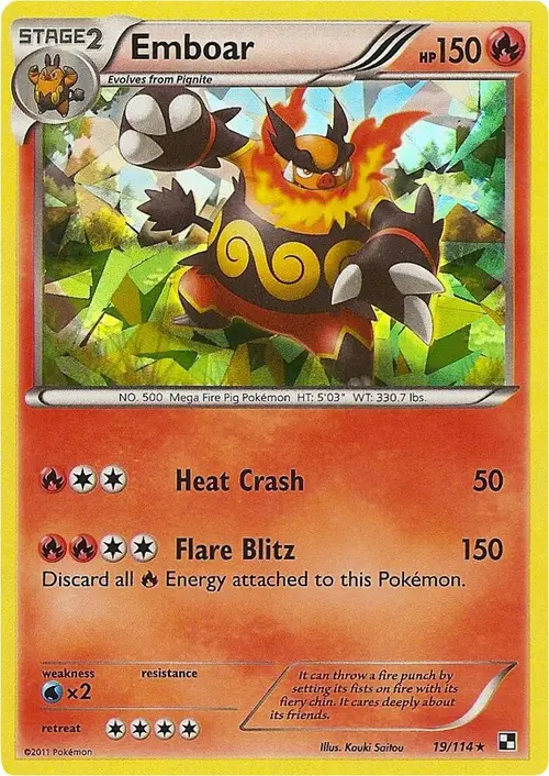 Emboar - 19/114 (Cracked Ice Holo) card art