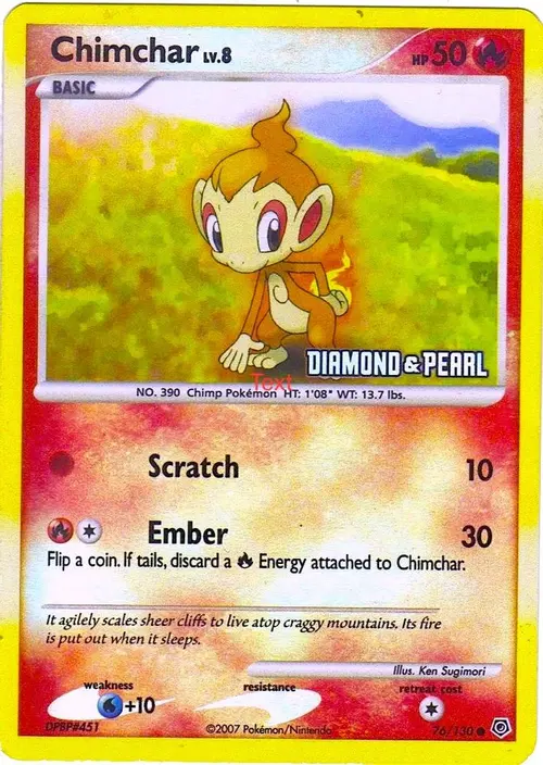 Chimchar - 76/130 [Diamond & Pearl] card art