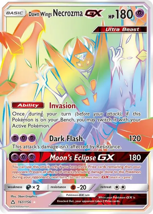 Dawn Wings Necrozma GX (Secret Rare) card art