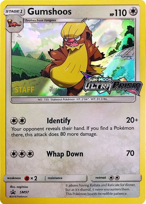 Gumshoos - SM97 (Prerelease) [Staff] card art