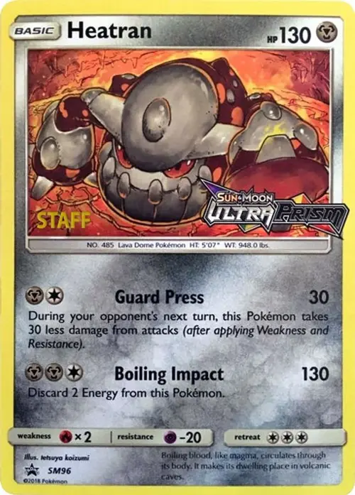 Heatran - SM96 (Prerelease) [Staff] card art