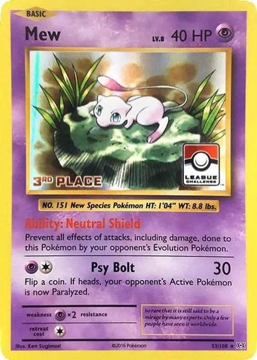 Mew - 53/108 (League Challenge) [3rd Place] card art