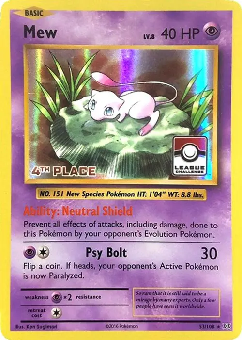 Mew - 53/108 (League Challenge) [4th Place] card art