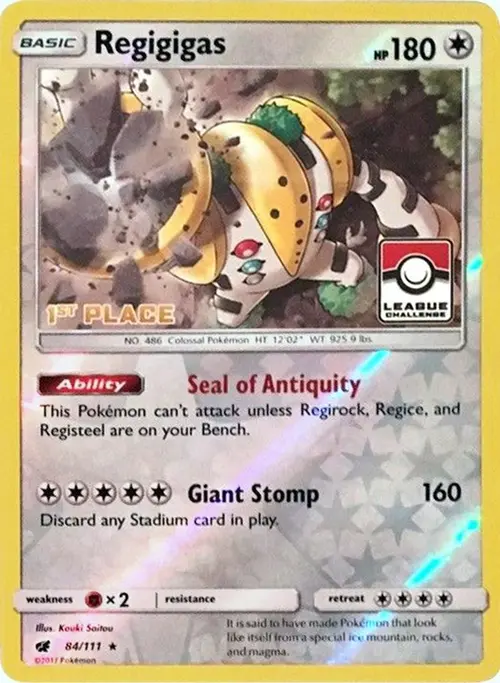 Regigigas - 84/111 (League Challenge) [1st Place] card art