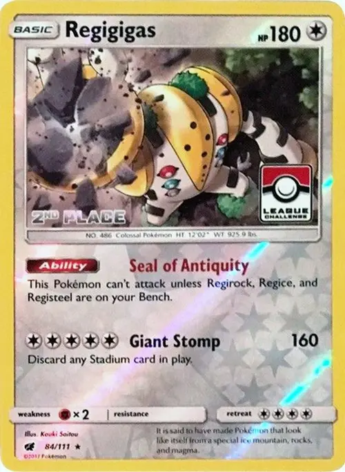 Regigigas - 84/111 (League Challenge) [2nd Place] card art