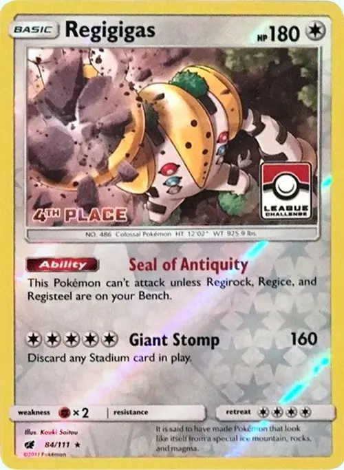 Regigigas - 84/111 (League Challenge) [4th Place] card art