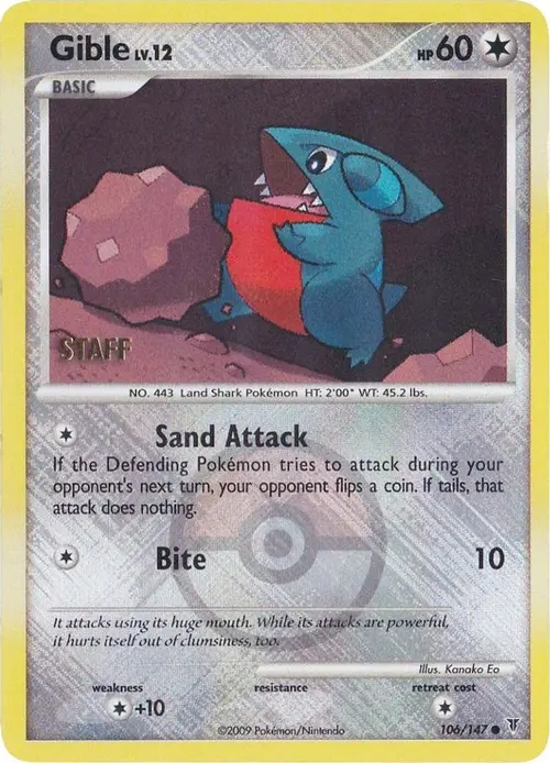 Gible - 106/147 (Championship Promo) [Staff] card art
