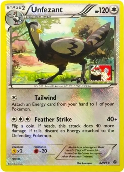 Unfezant - 82/98 (League Promo) card art