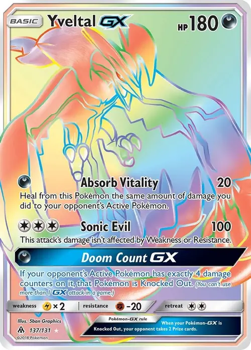 Yveltal GX (Secret) card art