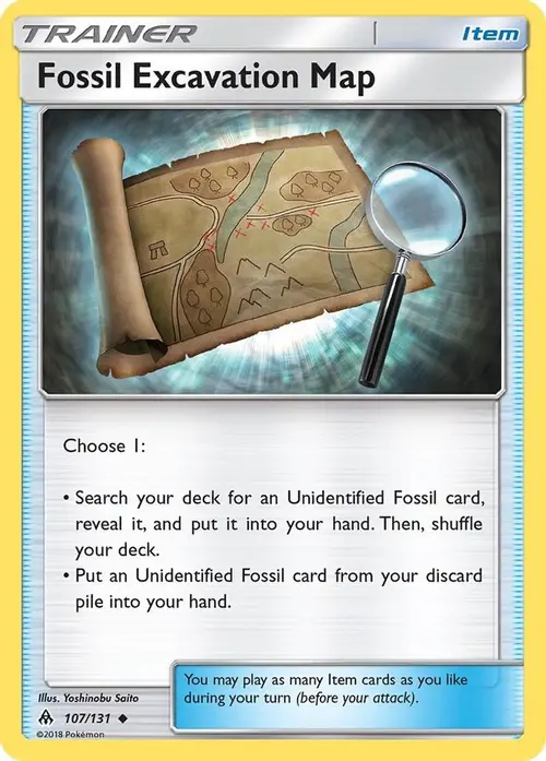 Fossil Excavation Map card art