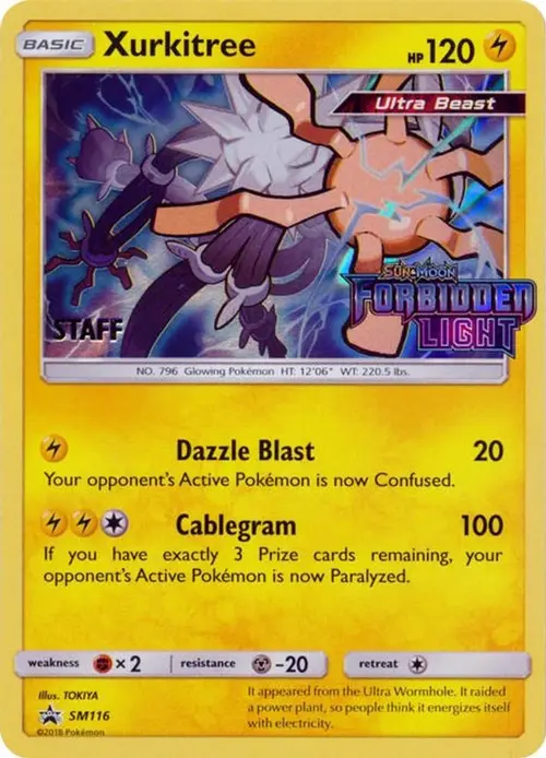Xurkitree - SM116 (Prerelease) [Staff] card art