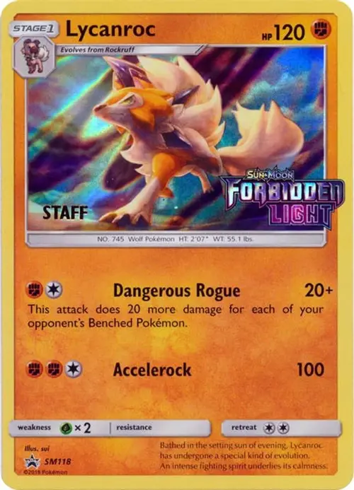 Lycanroc - SM118 (Prerelease) [Staff] card art