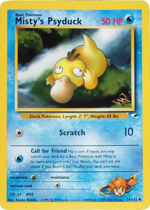 Misty's Psyduck [W Stamped] card art