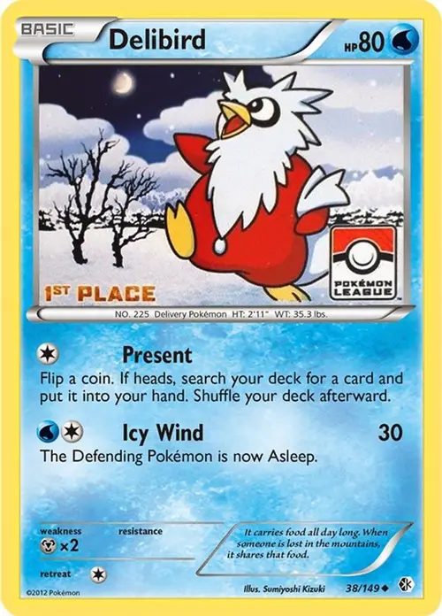 Delibird - 38/149 (Pokemon League) [1st Place] card art