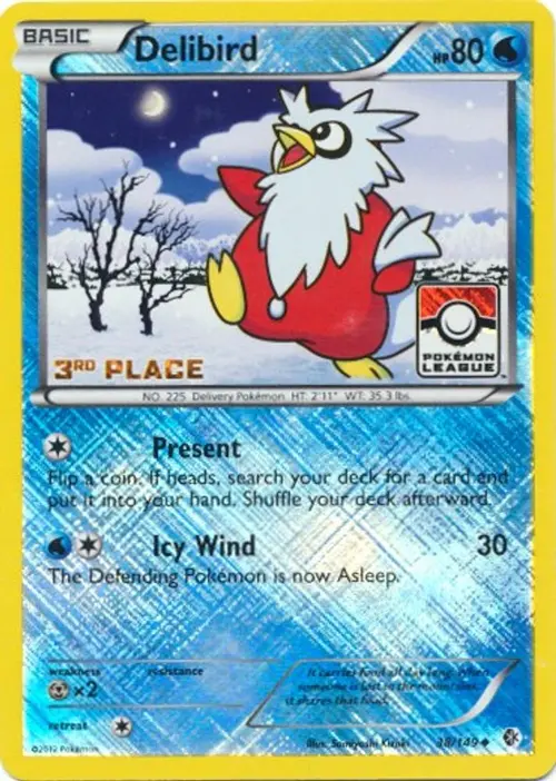 Delibird - 38/149 (Pokemon League) [3rd Place] card art