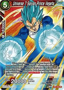 Universe 7 Saiyan Prince Vegeta card art