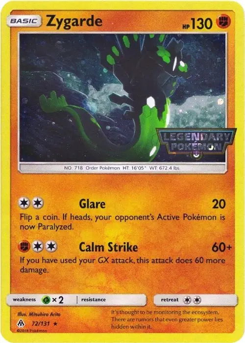 Zygarde - 72/131 (Cosmos Holo) card art