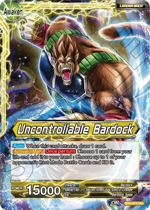 Bardock // Uncontrollable Bardock card art
