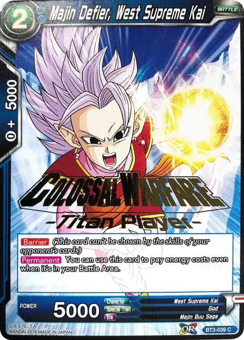 Majin Defier, West Supreme Kai (Titan Player Stamped) card art