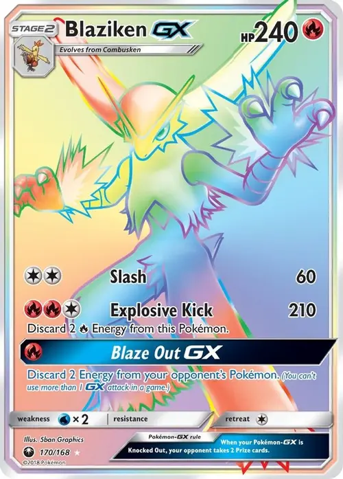 Blaziken GX (Secret) card art