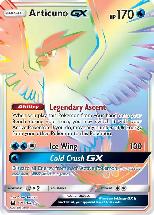 Articuno GX (Secret) card art