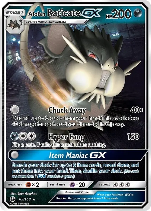 Alolan Raticate GX card art
