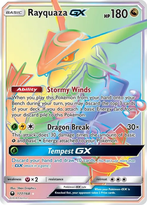 Rayquaza GX (Secret) card art