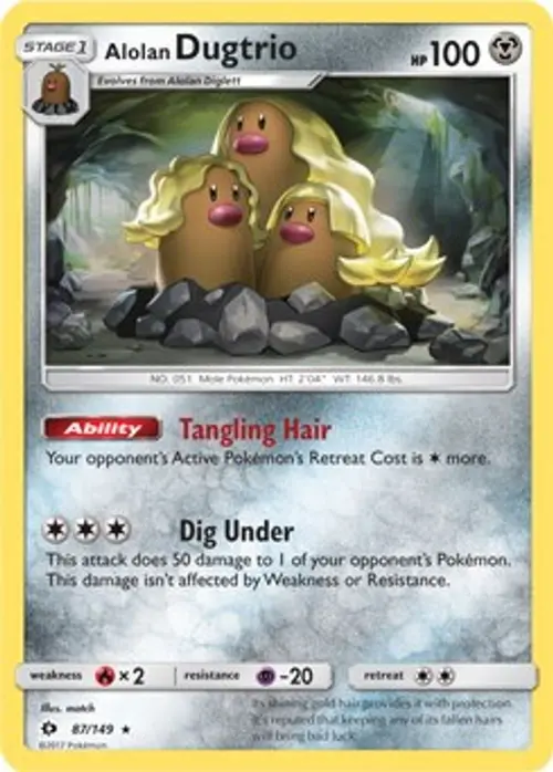 Alolan Dugtrio - 87/149 (Cosmos Holo) card art