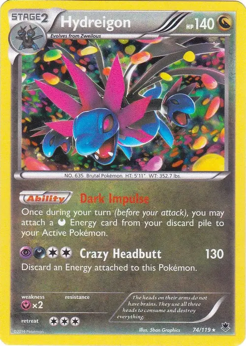 Hydreigon - 074/119 (Cosmos Holo) card art