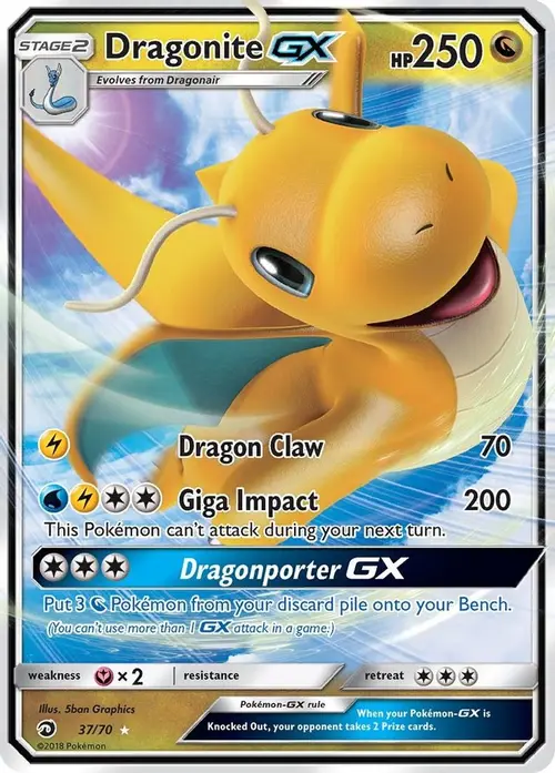 Dragonite GX card art