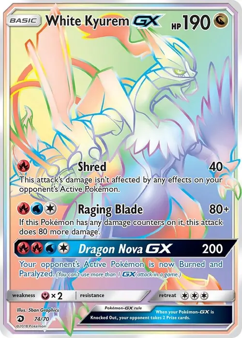 White Kyurem GX (Secret) card art