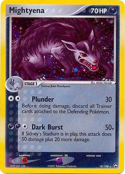 Mightyena - 18/108 (Cosmos Holo) card art