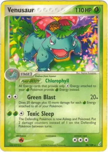 Venusaur - 28/100 (EX Crystal Guardians) card art