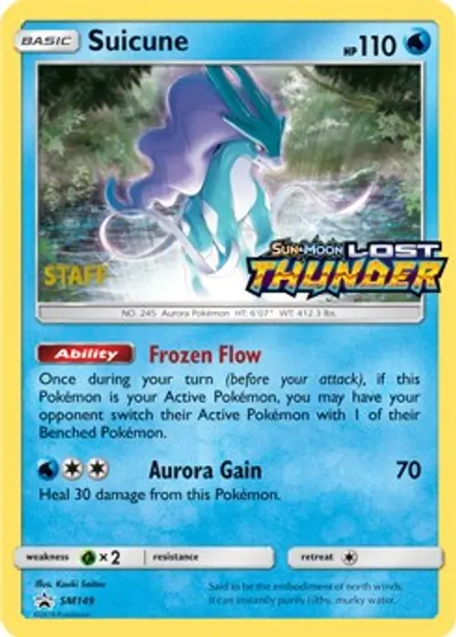 Suicune - SM149 (Prerelease) [Staff] card art