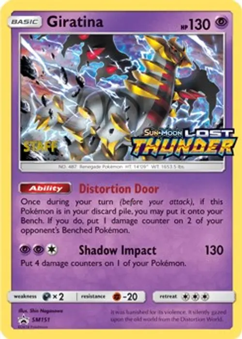 Giratina - SM151 (Prerelease) [Staff] card art