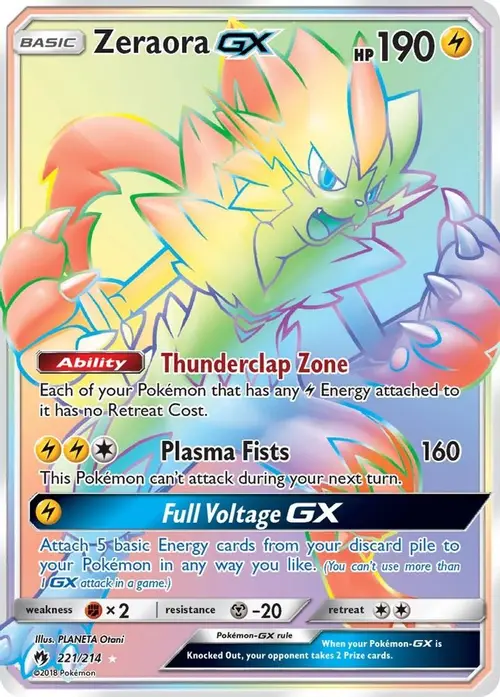 Zeraora GX (Secret) card art