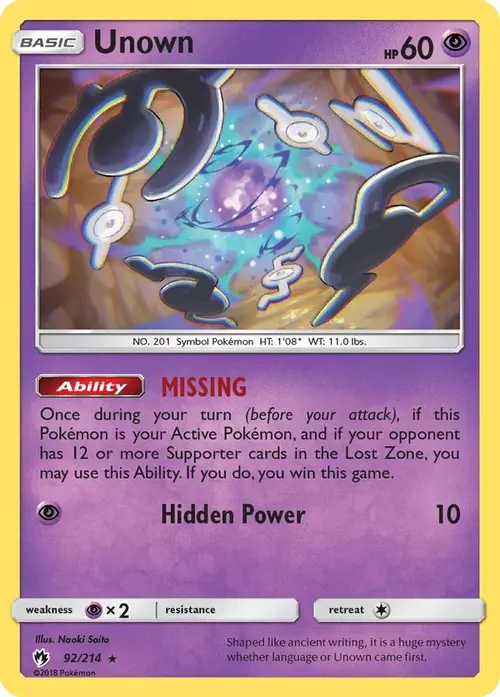 Unown (92) card art