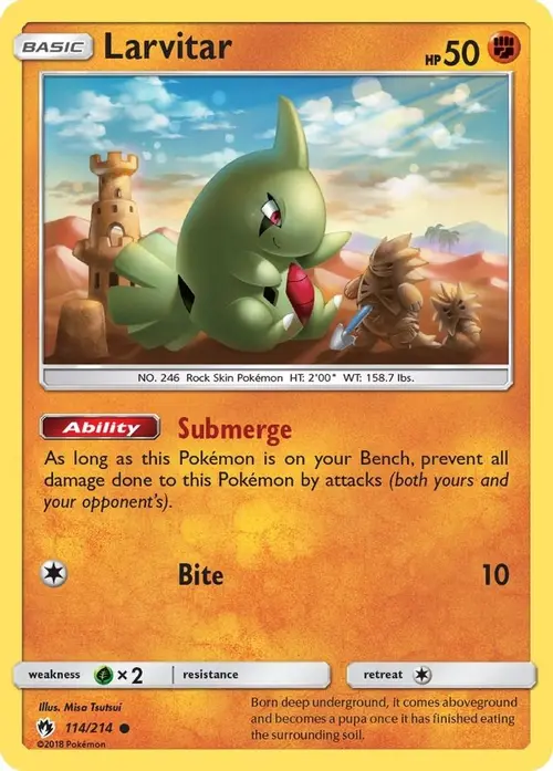 Larvitar (114) card art