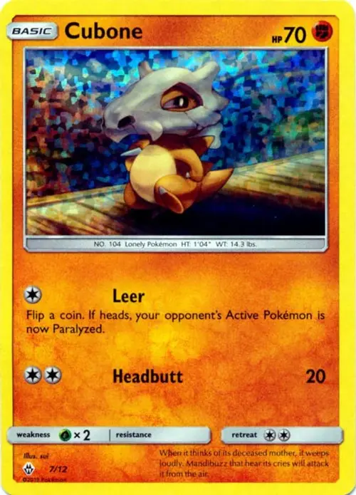 Cubone - 7/12 card art