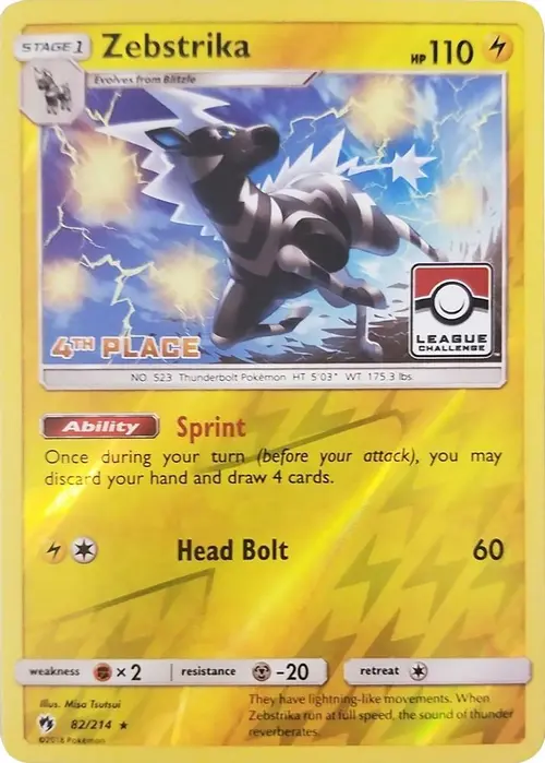 Zebstrika - 82/214 (League Challenge) [4th Place] card art