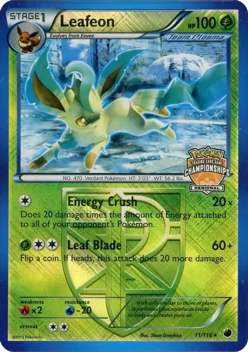 Leafeon - 11/116 (Regional Championship Promo) card art