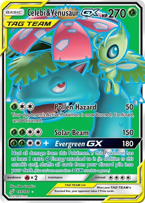 Celebi & Venusaur GX (Full Art) card art