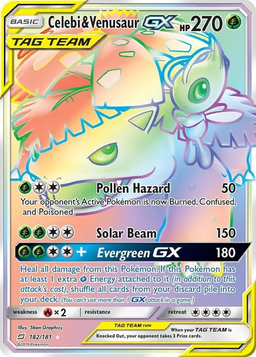 Celebi & Venusaur GX (Secret) card art
