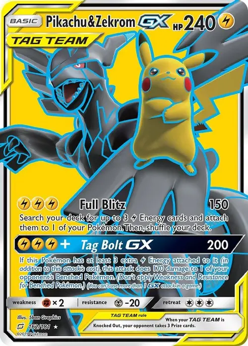 Pikachu & Zekrom GX (Full Art) card art