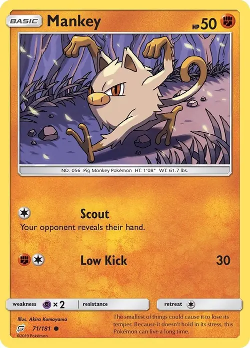 Mankey card art