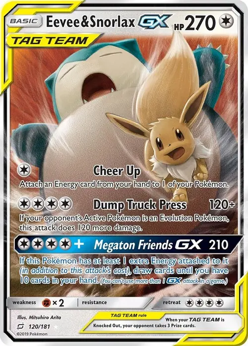 Eevee & Snorlax GX card art