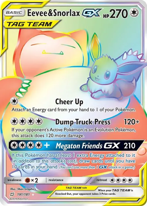 Eevee & Snorlax GX (Secret) card art